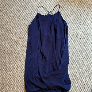 Gorgeous navy blue bubble hem dress. Spaghetti strap. NWT. Never worn.